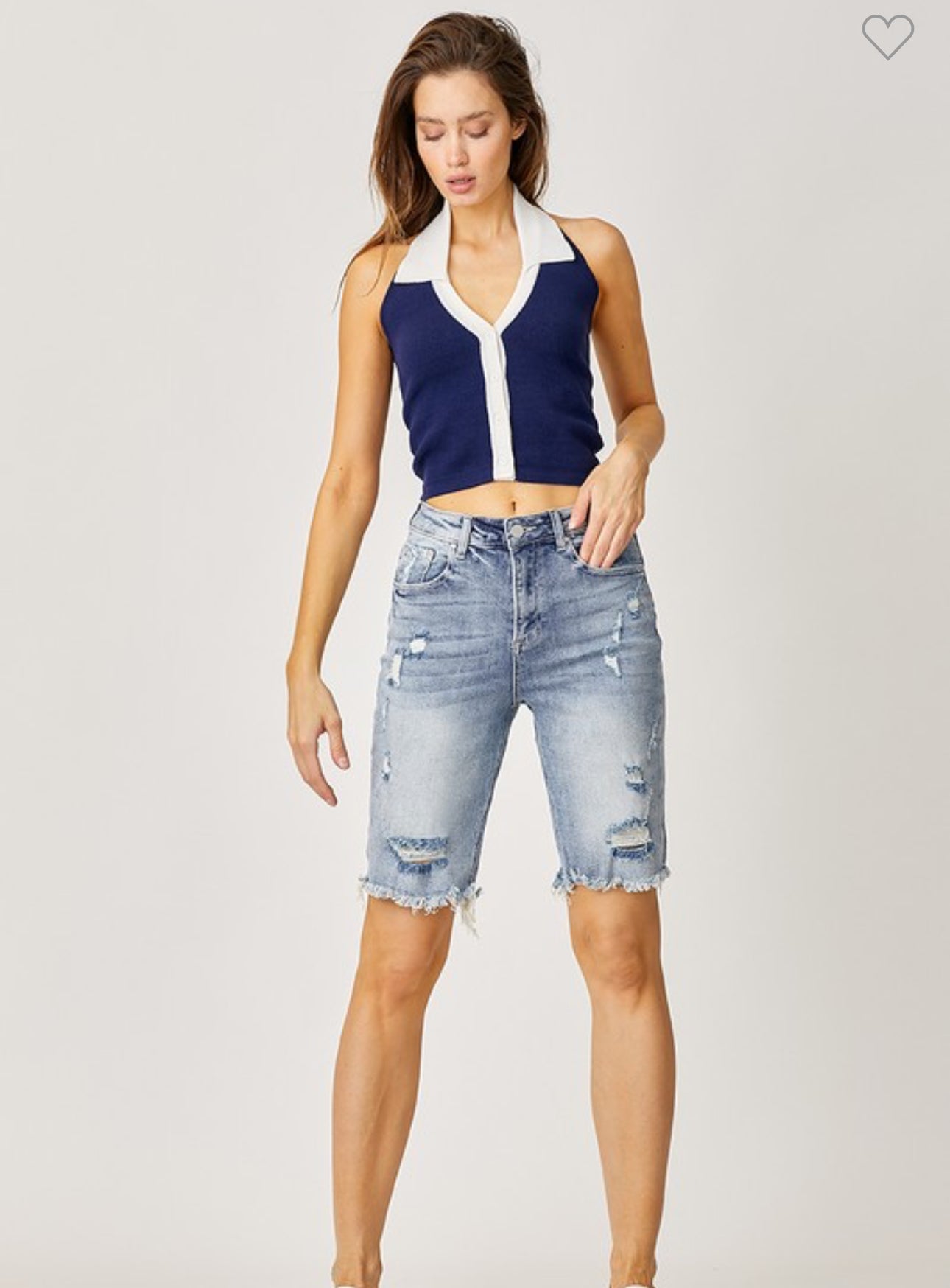 High Rise Bermuda Shorts