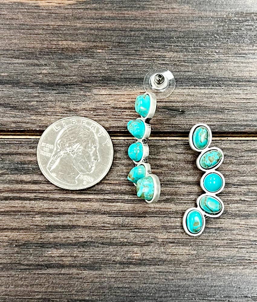 1.5" Navajo Turquoise Stud Earrings