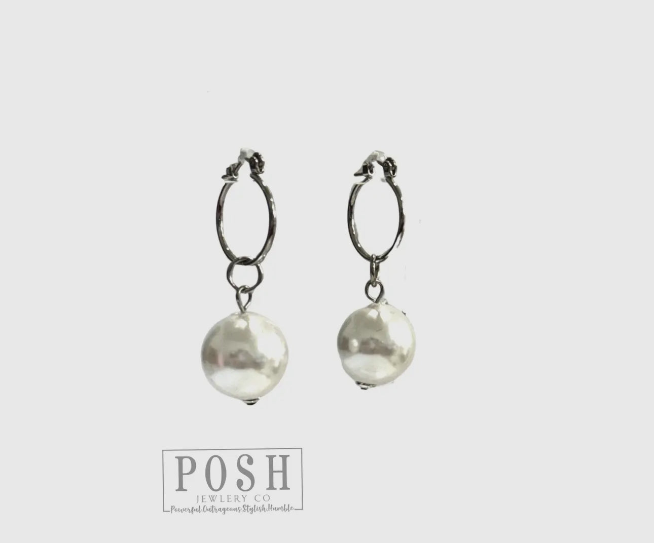 Pearl Drop Hoop Earring