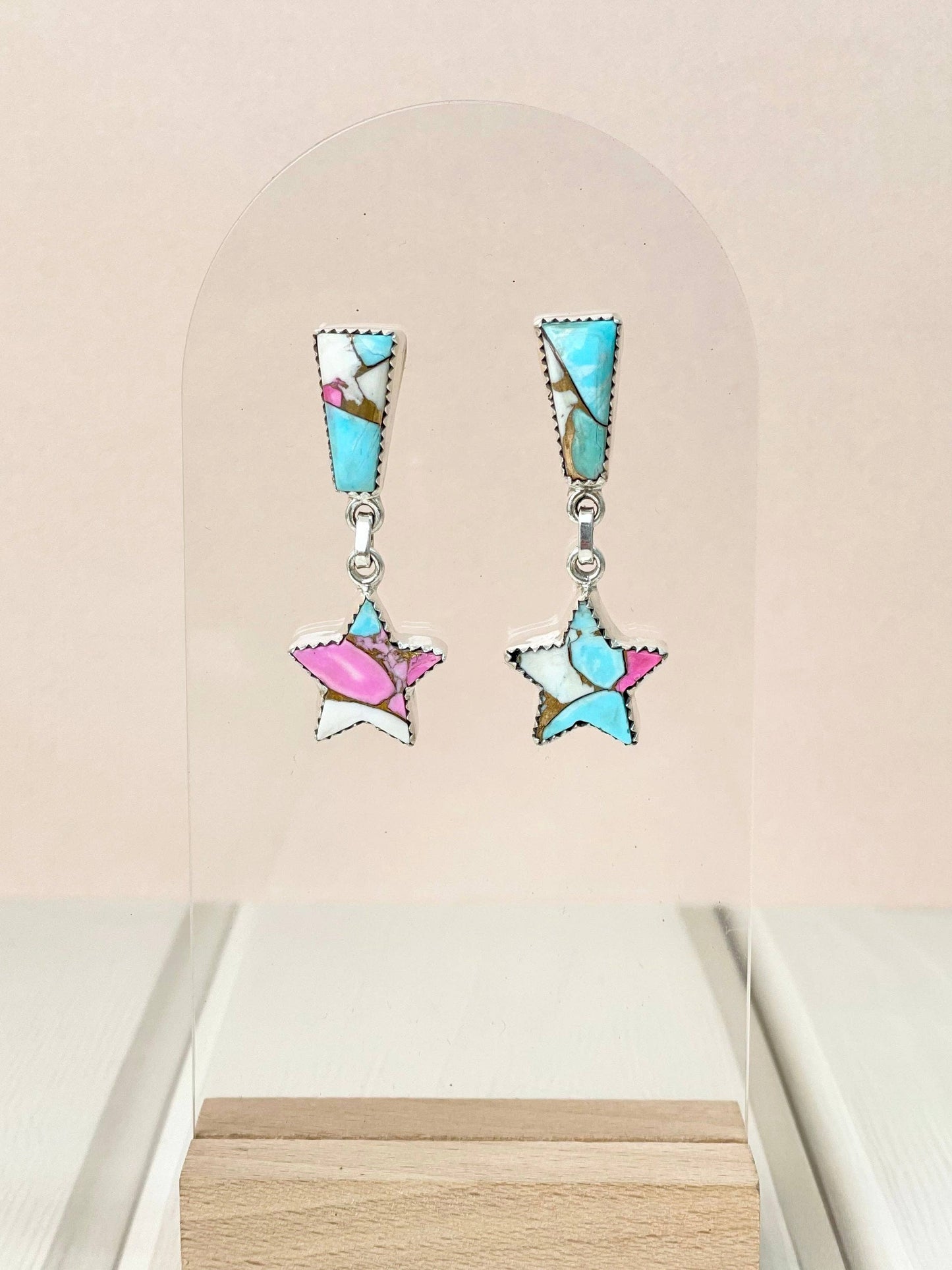 Star Fire Cotton Candy Earrings