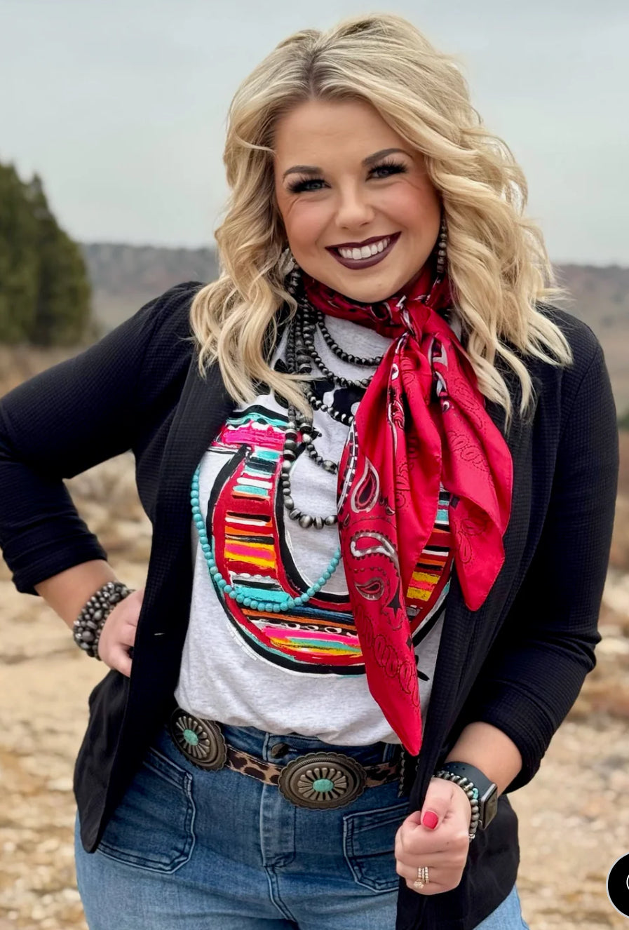 Lucky Serape Horseshoe Tee