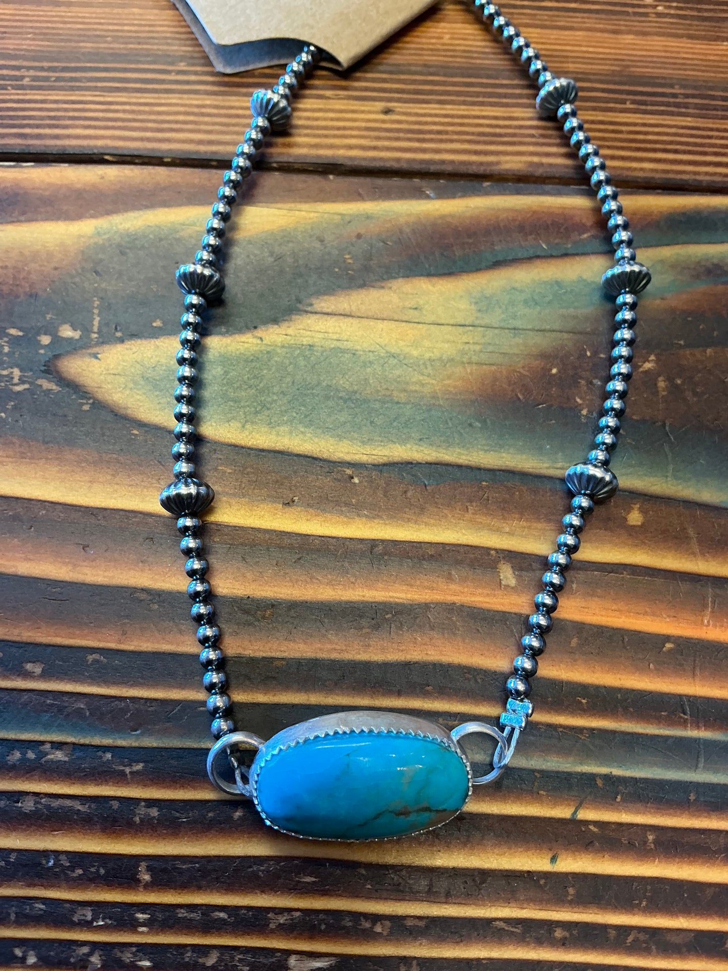 Sterling silver and turquoise choker 13” + extender #2