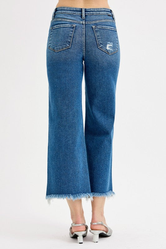 Risen Tummy Control Mid Rise Crop Straight Jeans