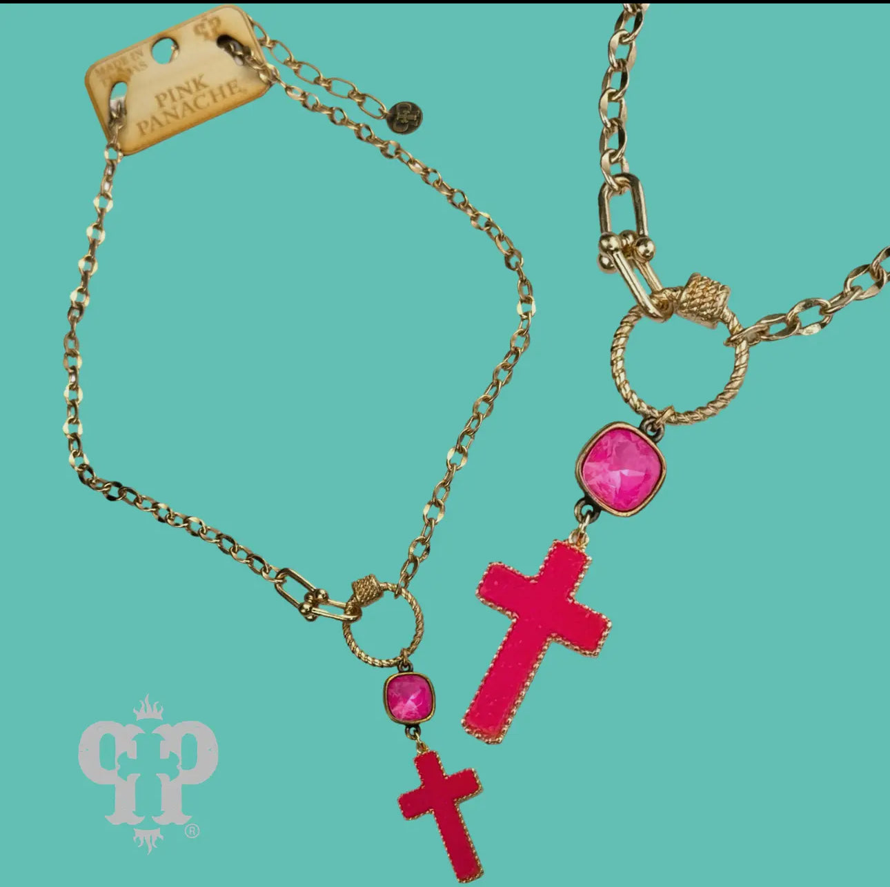 Neon Cross Necklace, Austrian Crystal