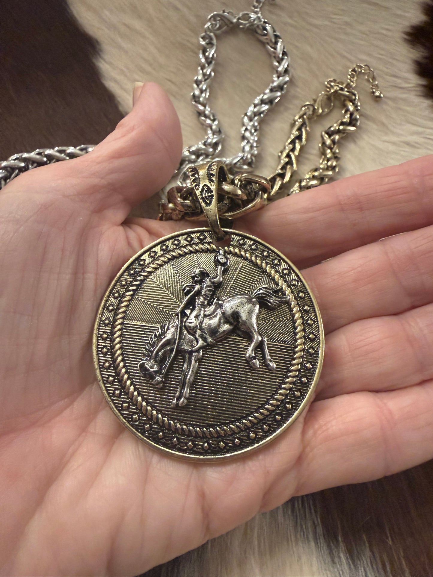 Buckin Medallion Necklace