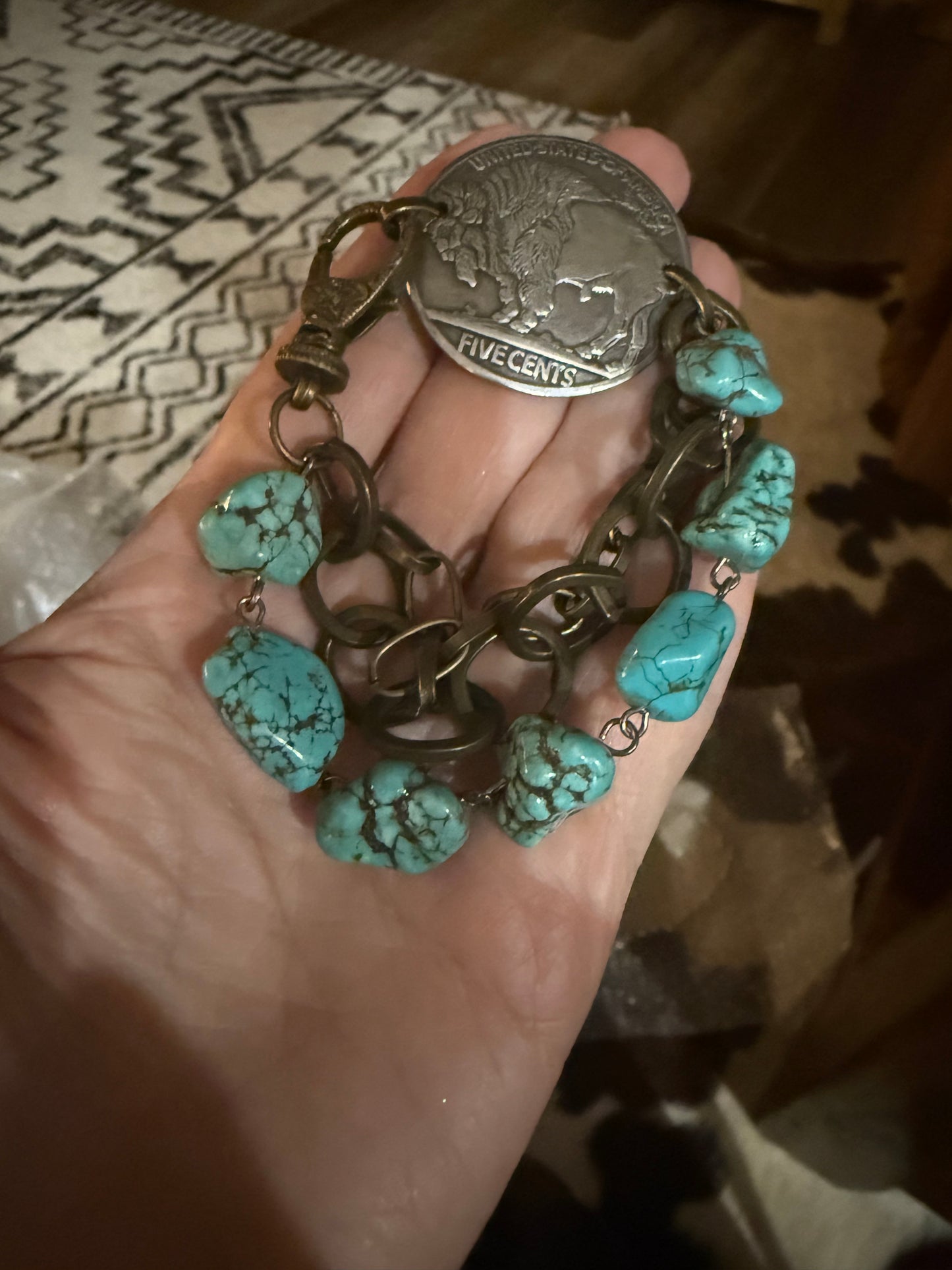 Bracelet Turquoise Nugget Chain