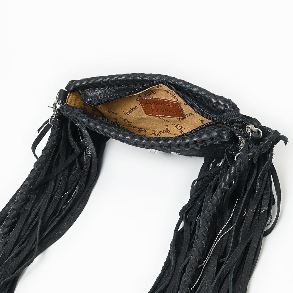 Mini Fringe Crossbody - Braided Leather & Turquoise Concho