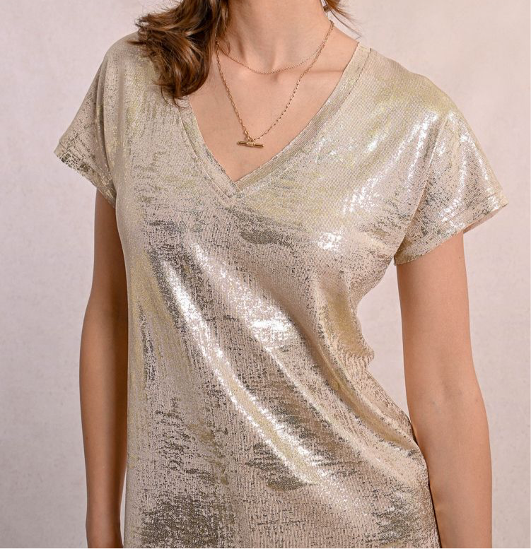 Metallic Knit Tee