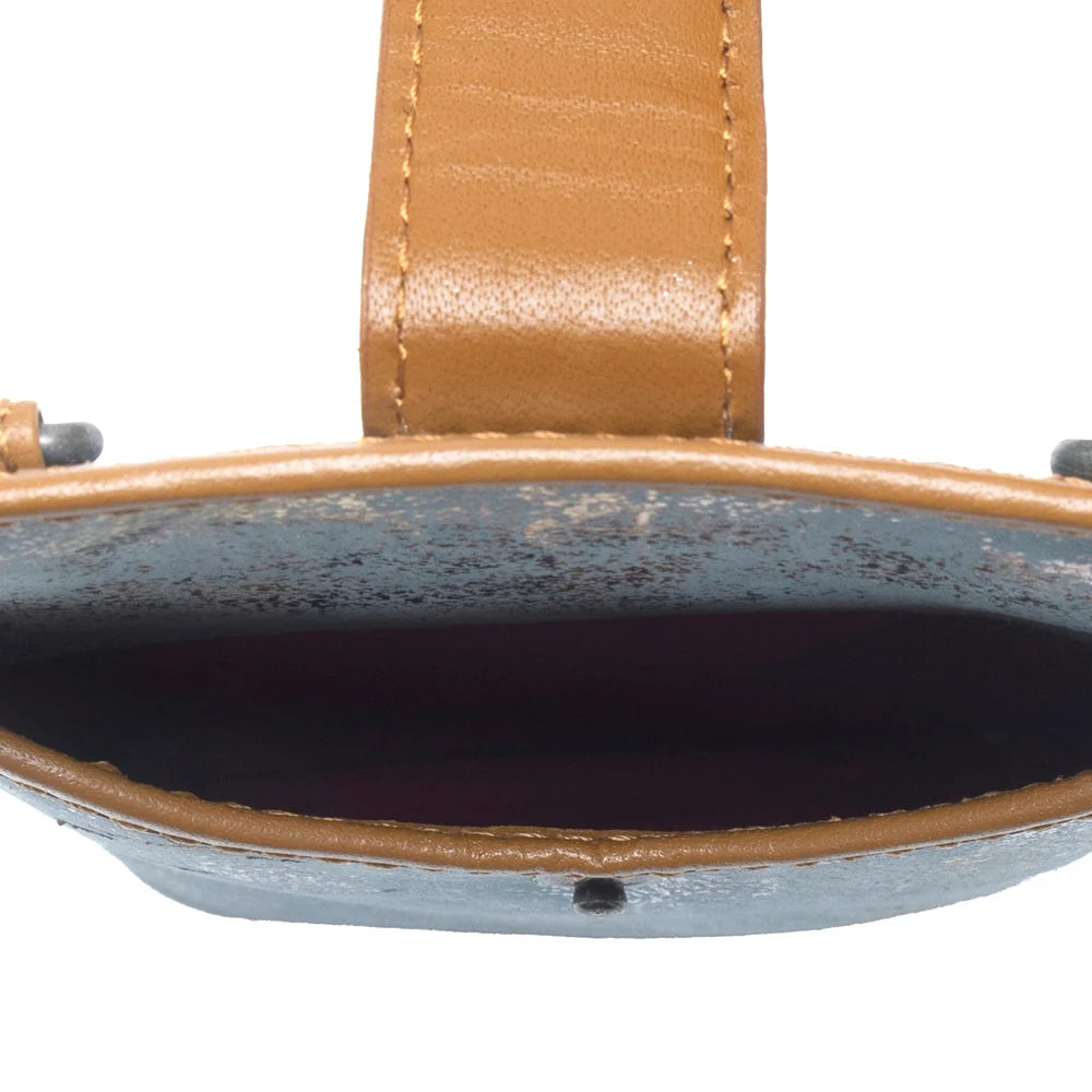 Cedar Snake Print Leather Cell Phone
Holder In Turquoise Sand