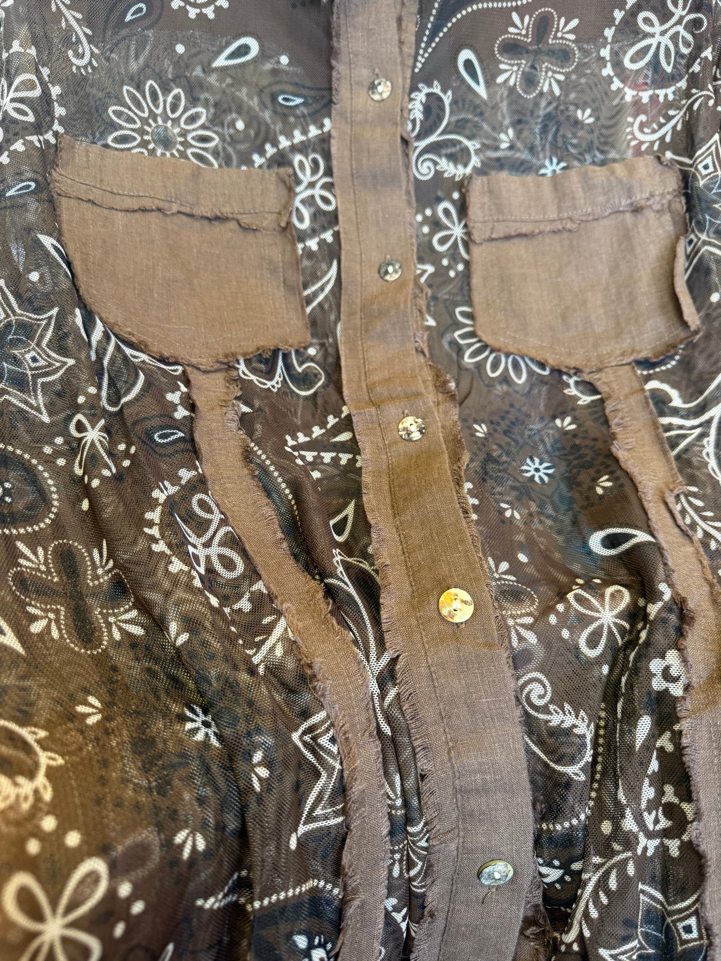Printed Mesh Linen Shirt