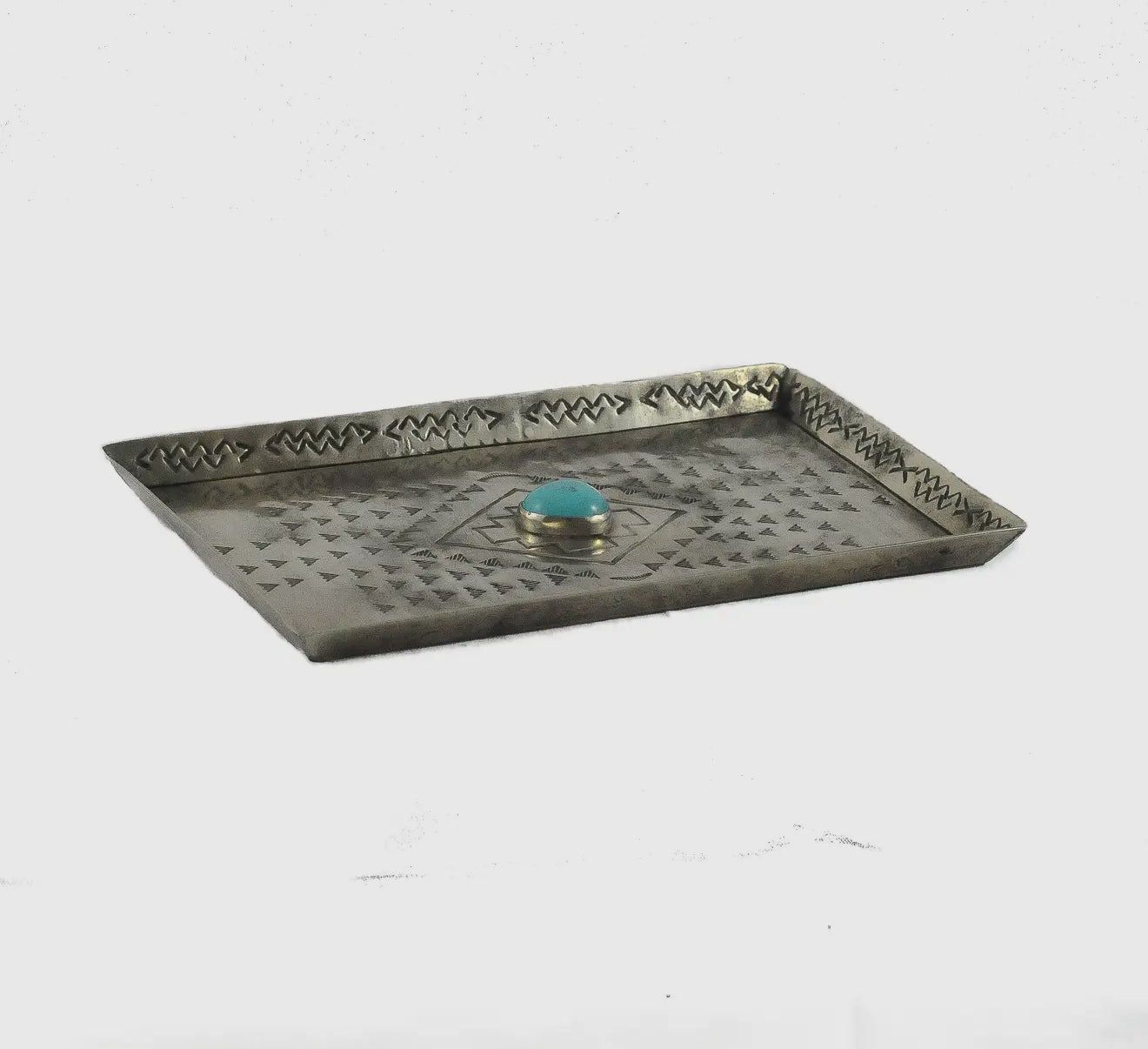 Medium Stamped Tray w/ Turquoise