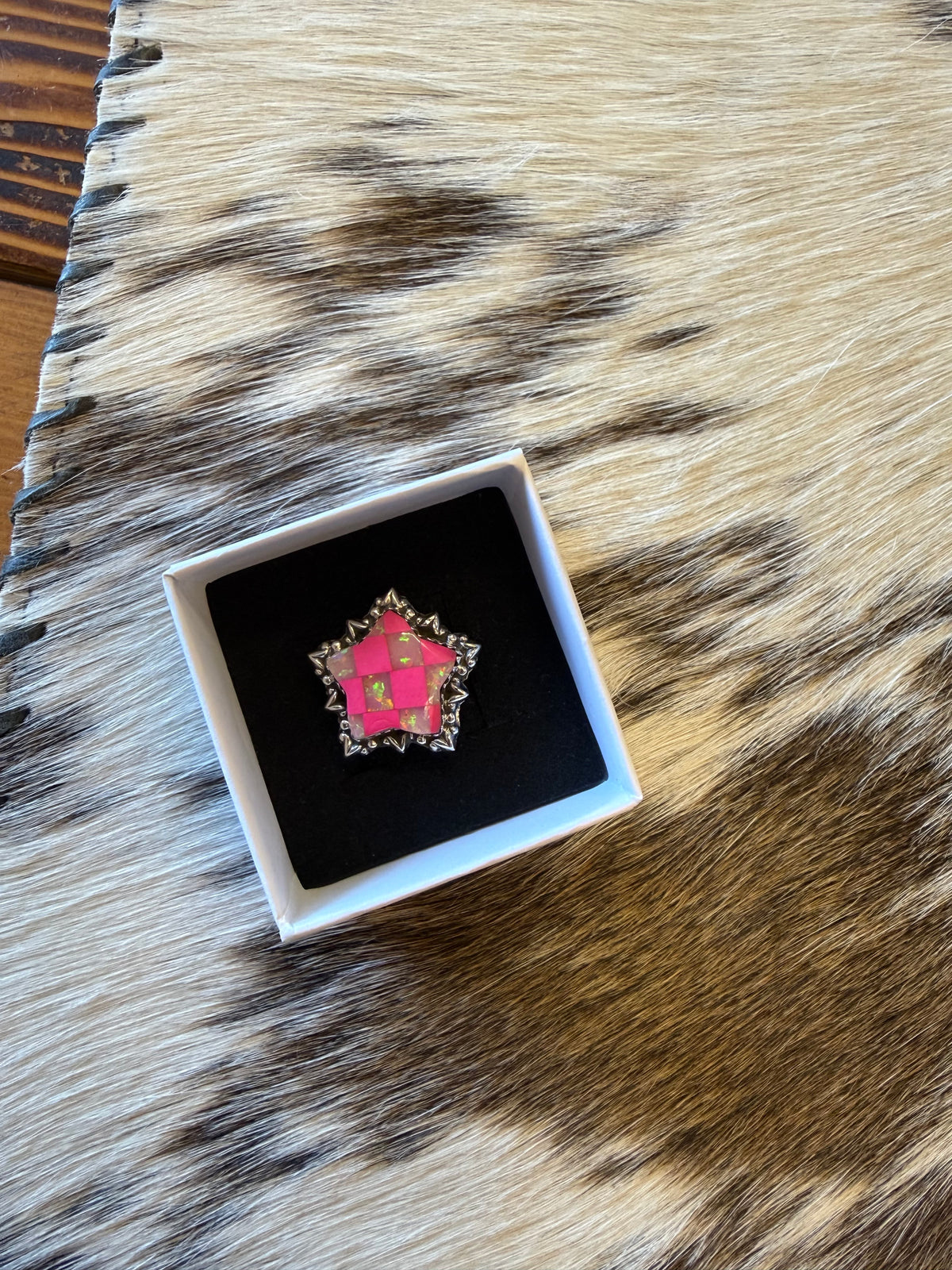 Pink Rodeo Starburst Sterling Silver Ring ⭐💕