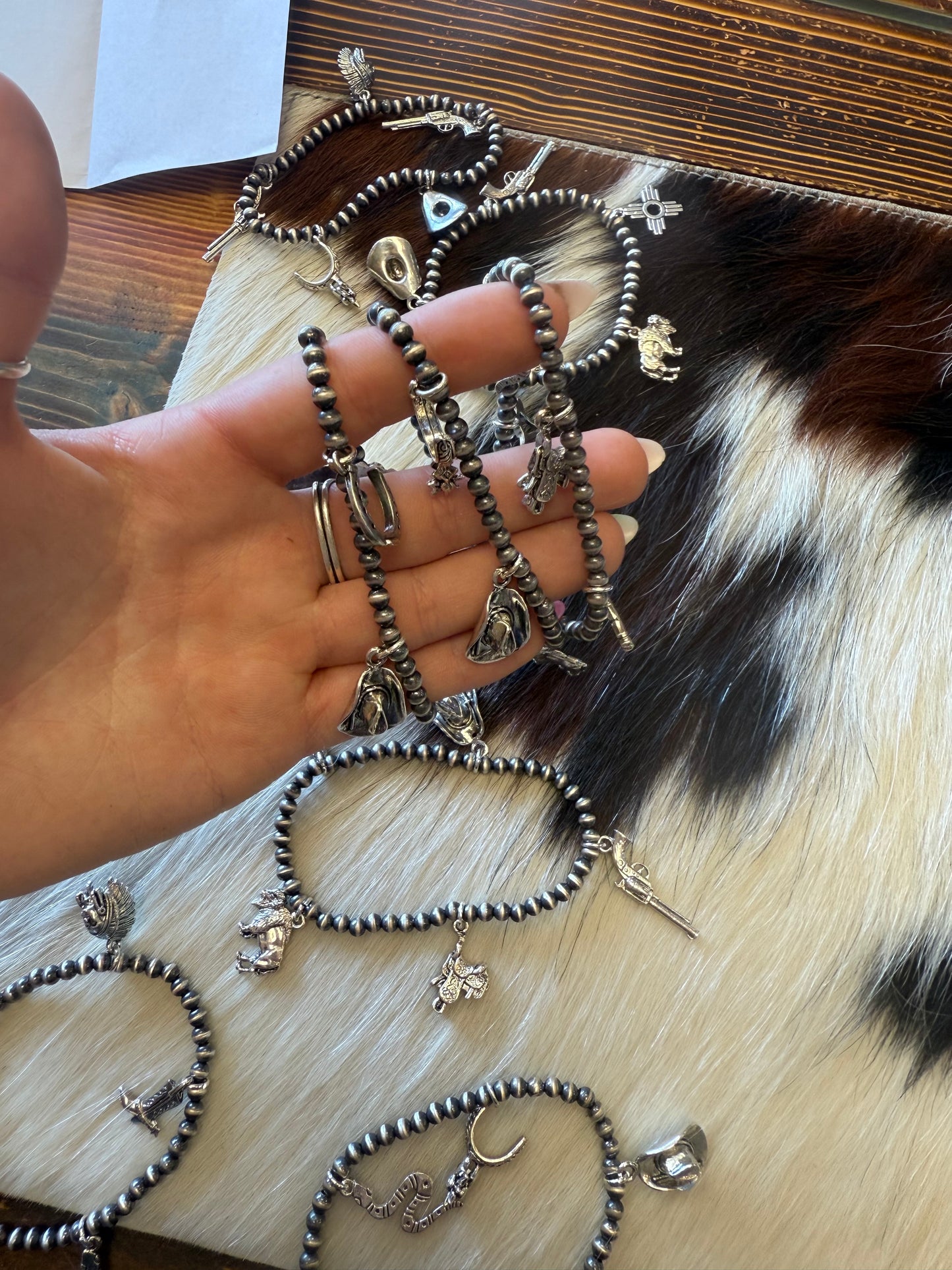 4mm NP Charm Stretch Bracelet