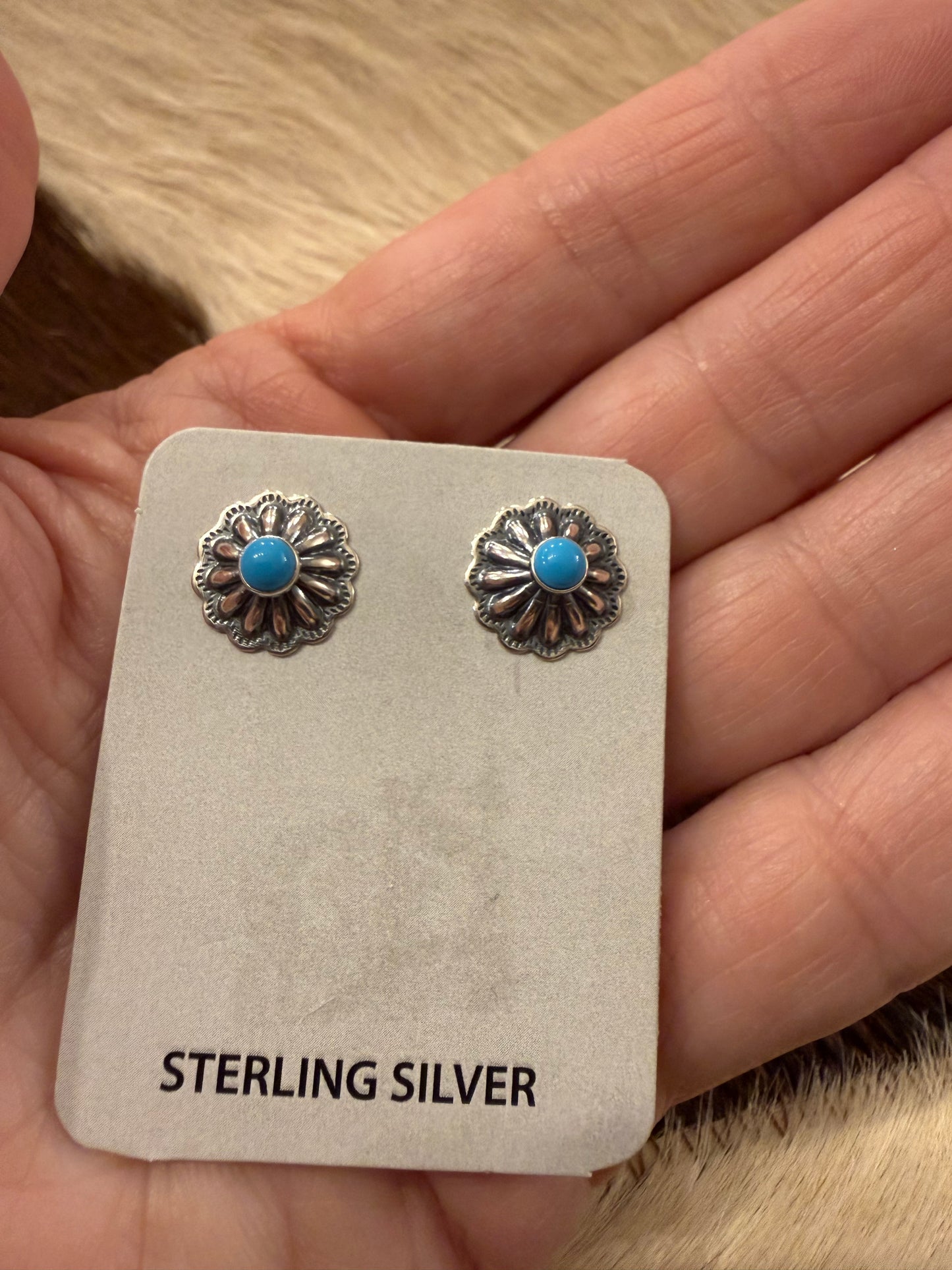 Mini Flower Concho Earrings