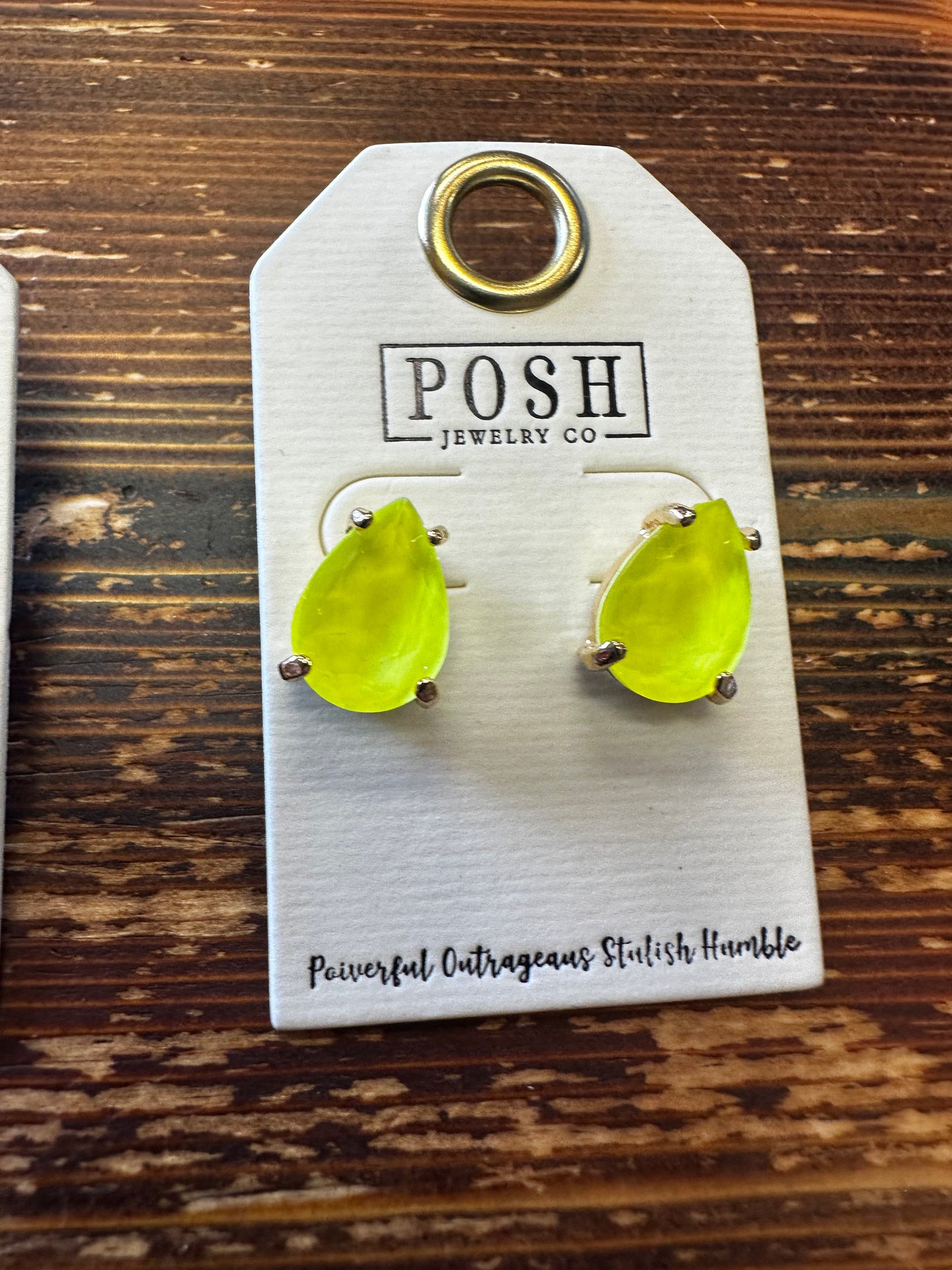 Neon Teardrop Studs