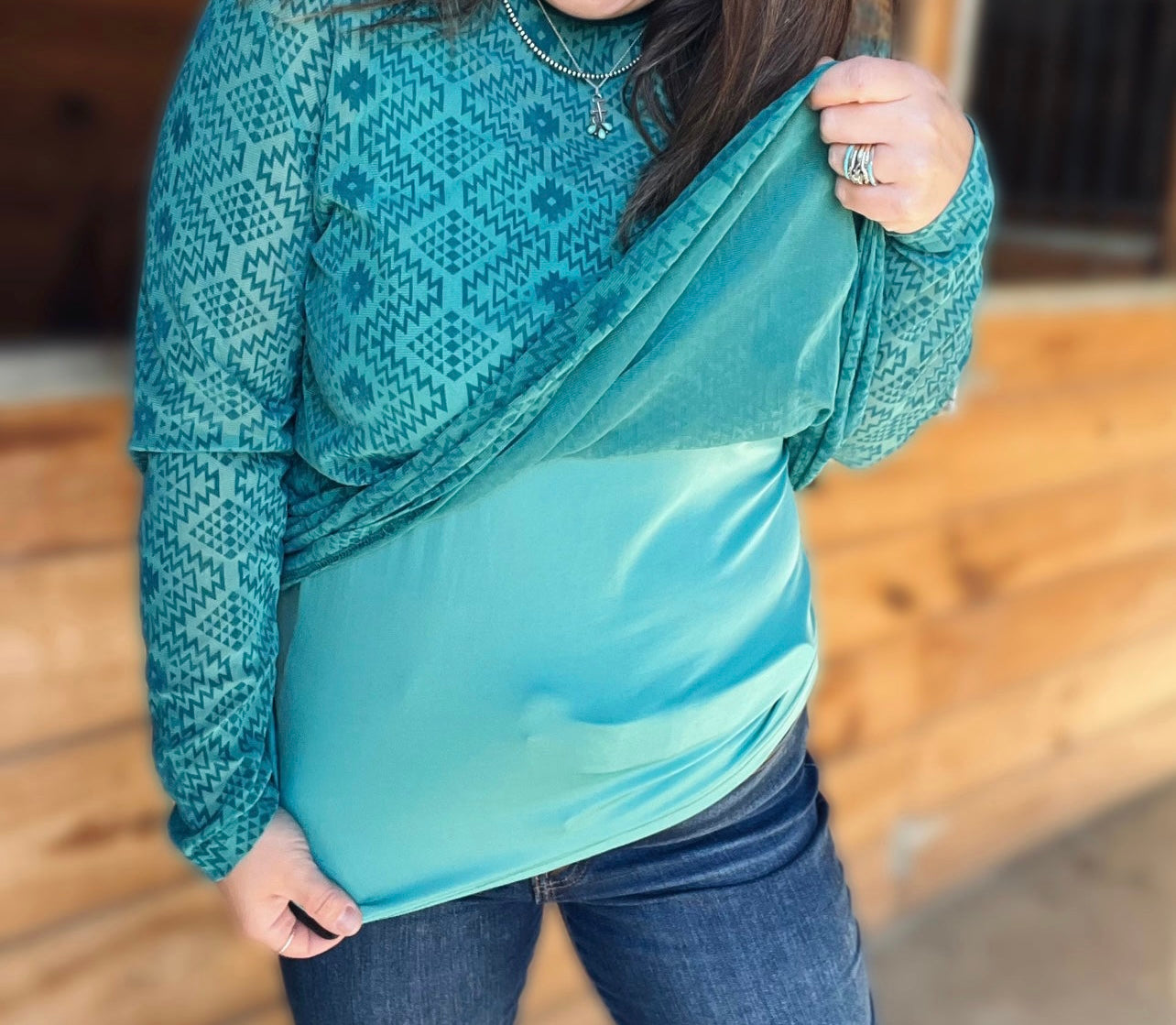 Two Piece Aztec Mesh Top