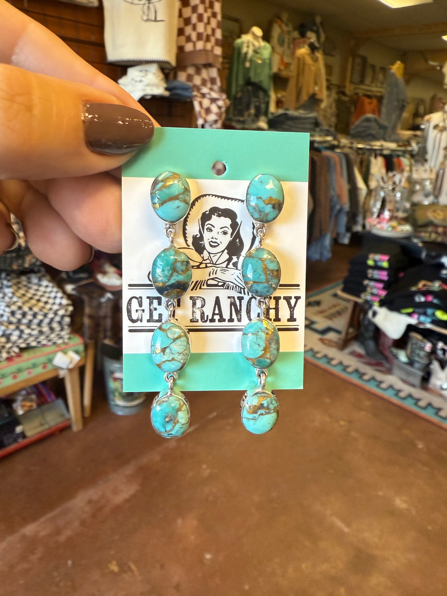 4 Drop Stone Earrings