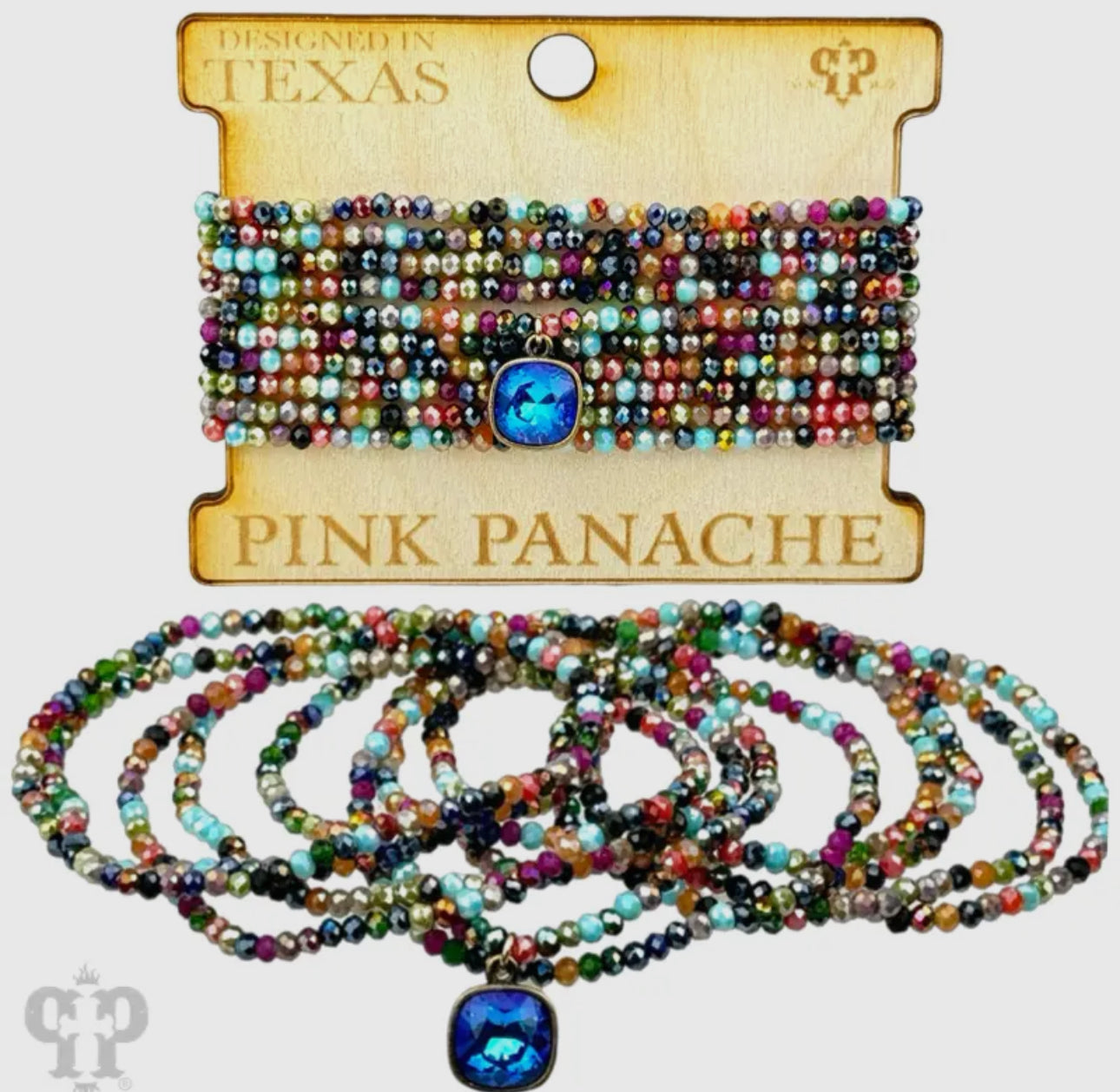 Crystal Beaded Ten Strand Bracelet Stack