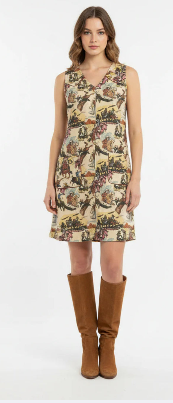 Vintage Western Shift Dress