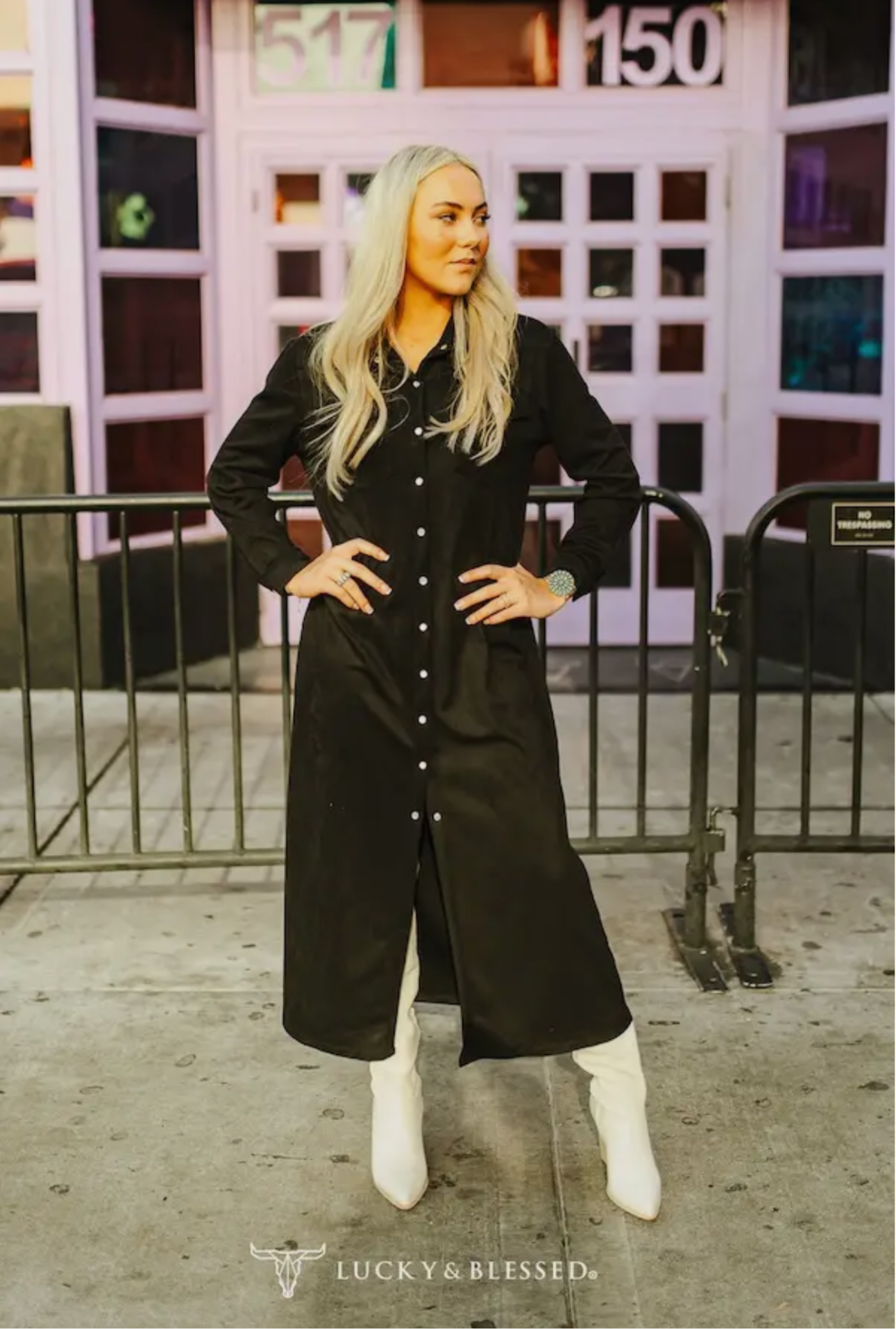 Pearl Snap Maxi Dress