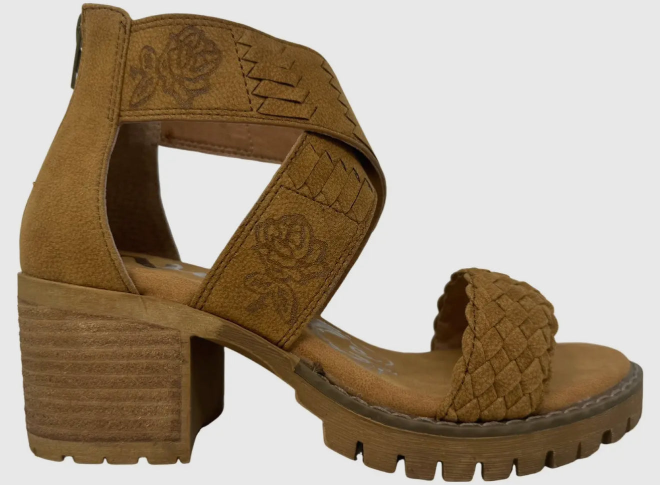 Vana-Very G Womens Open Toed Pump with Floral Emboss