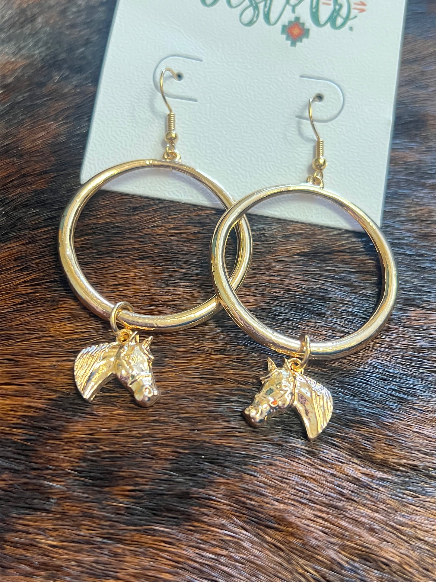 Gold Horse Head Hoops