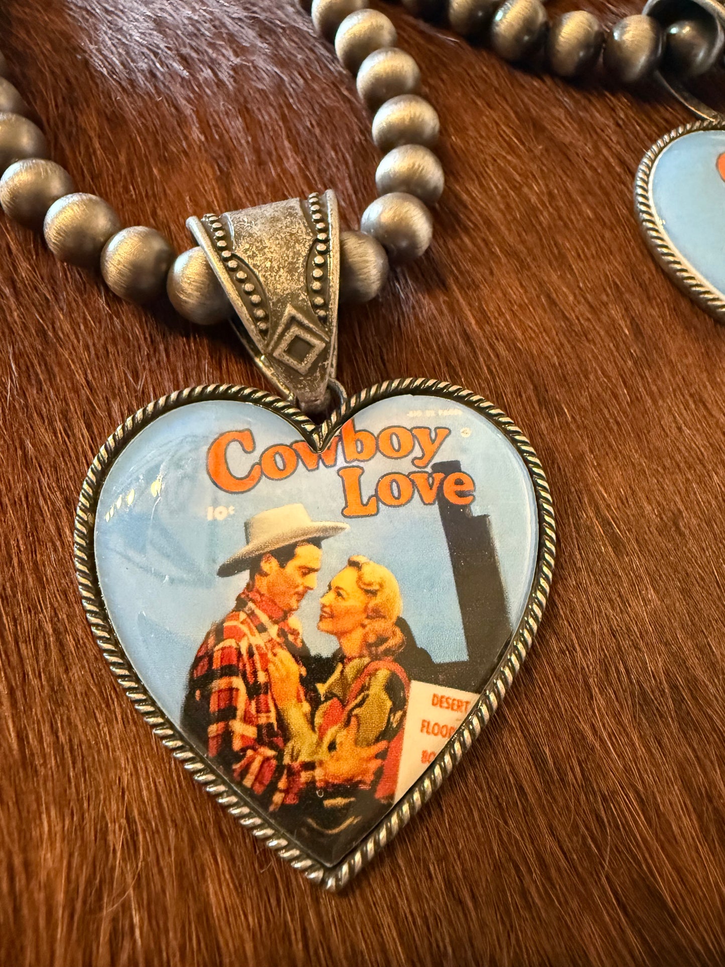 Cowboy Love Heart Necklace