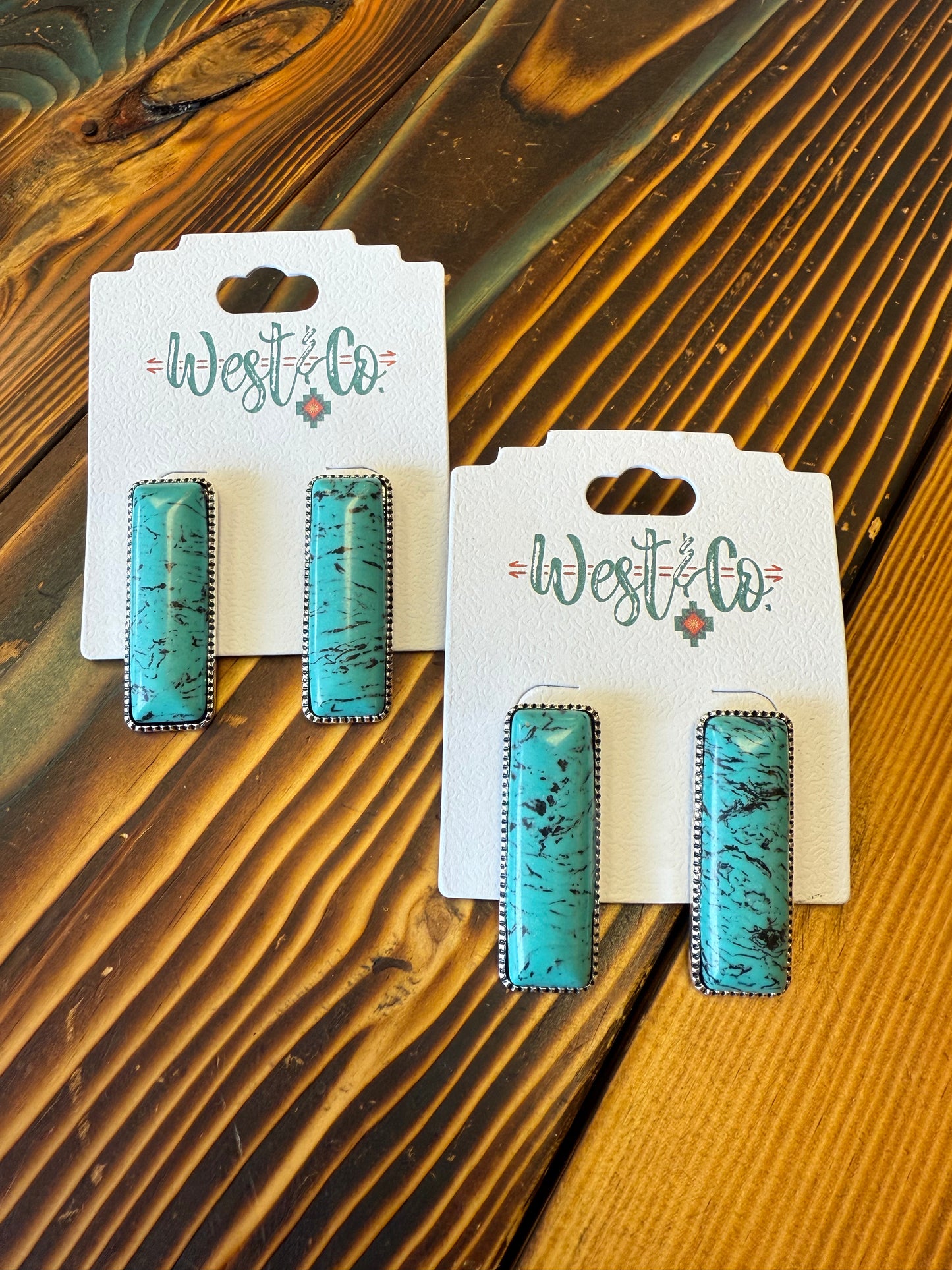 Turquoise Bar Post Earrings