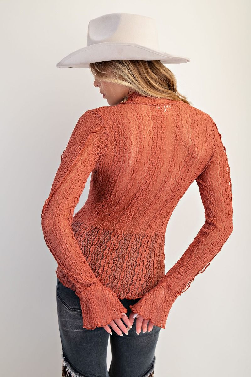 Cinnamon Lace Fitted Top