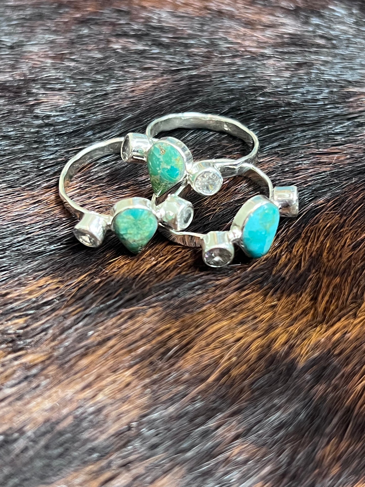 Tear Drop Double Diamond Stacker Ring