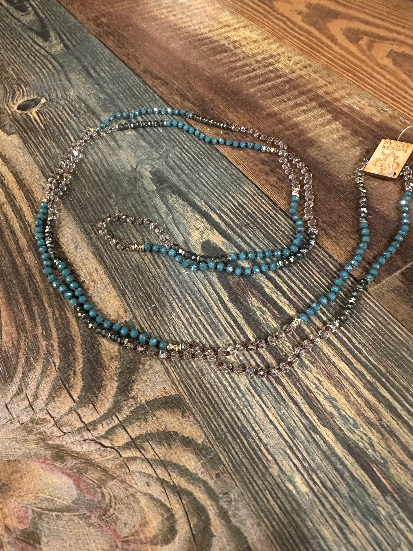 Wrap Around Blue Turquoise Long Necklace