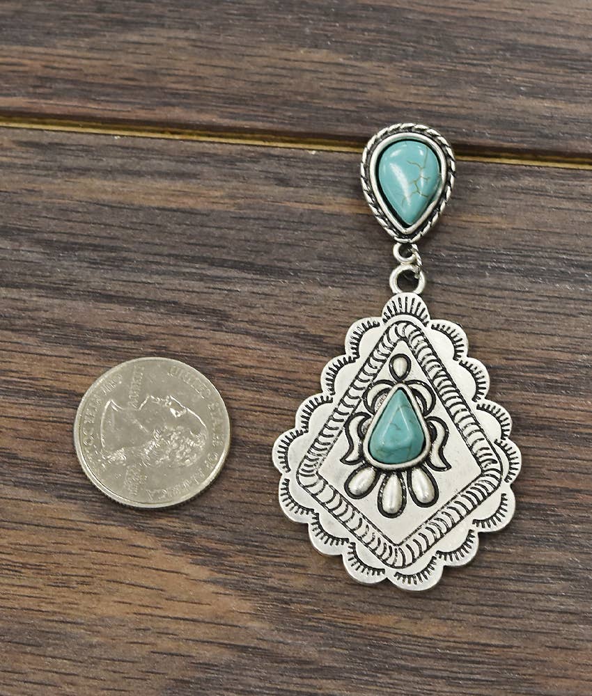 721036, Concho Turquoise Post Earrings
