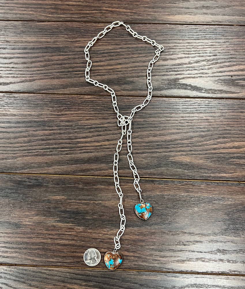 Bovina Heart Gemstone Tied Necklace