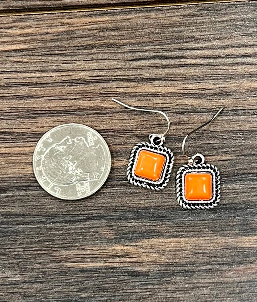 726464-1, 8mm Square Stone Earrings