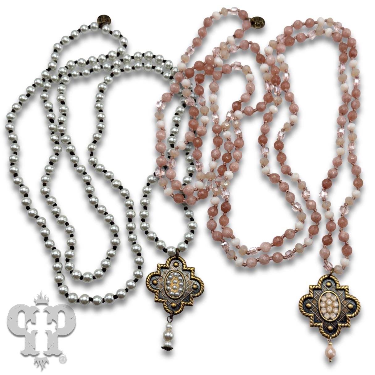 Art deco drop long necklace