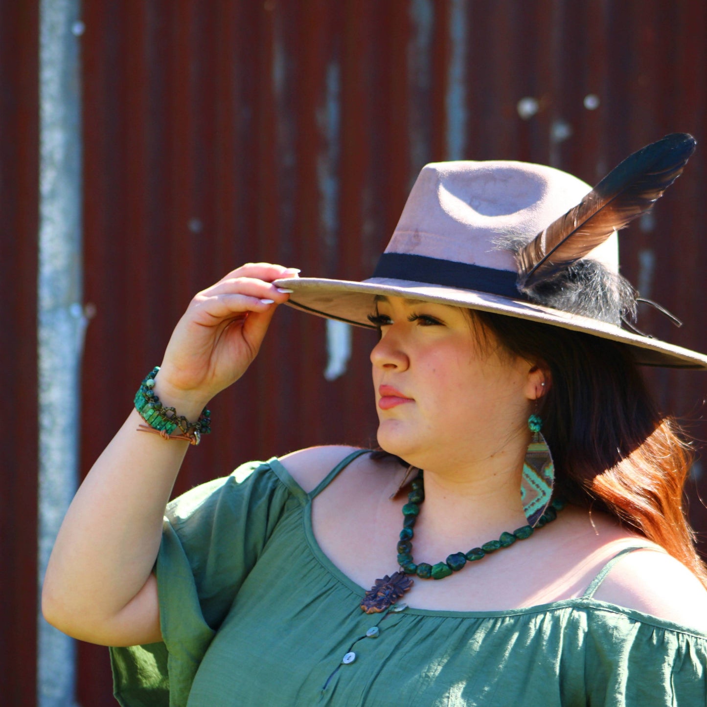 **Woven African Turquoise Beaded Bracelet 810b