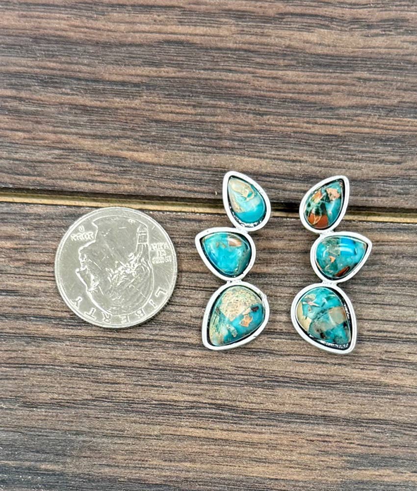 Smyrna Western Gemstone Stud Earrings