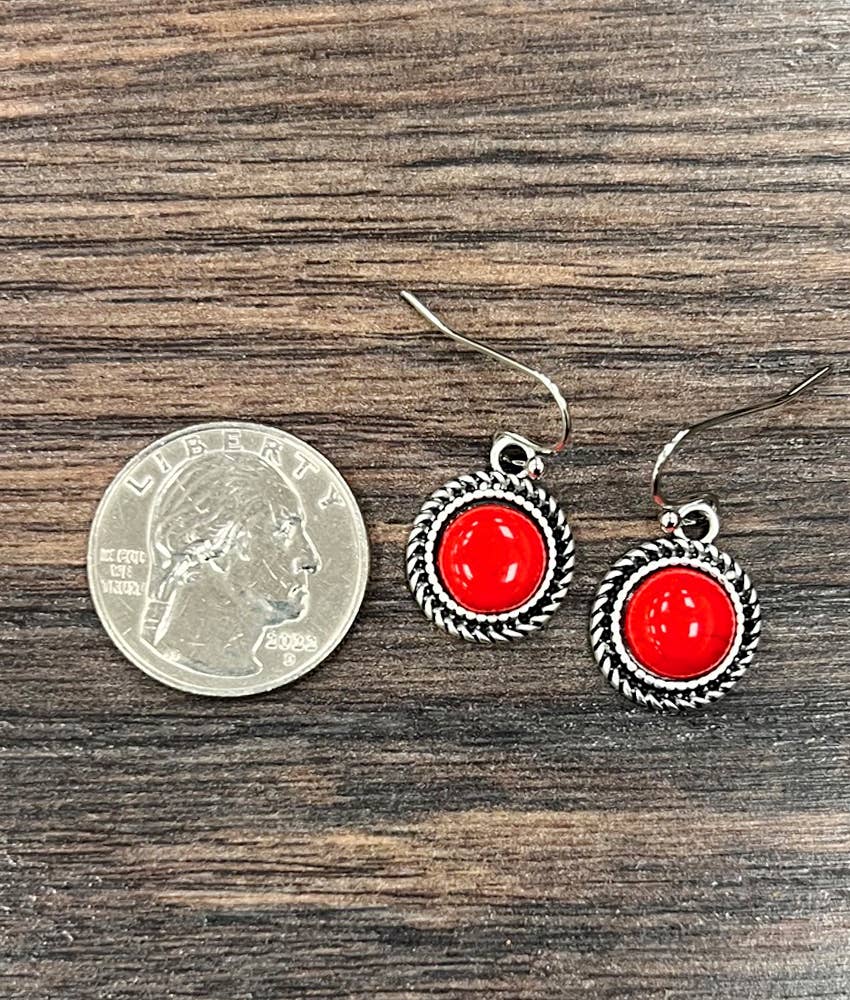 726526, 9mm Round Stone Earrings