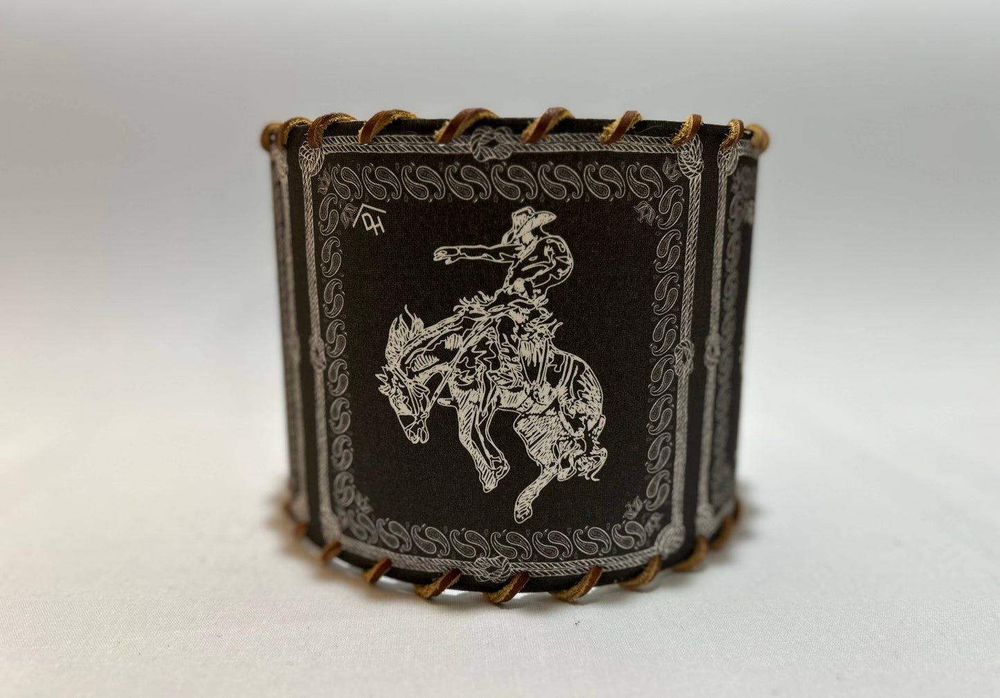 Lampshade Bandana Bronc Black Small 8-inch