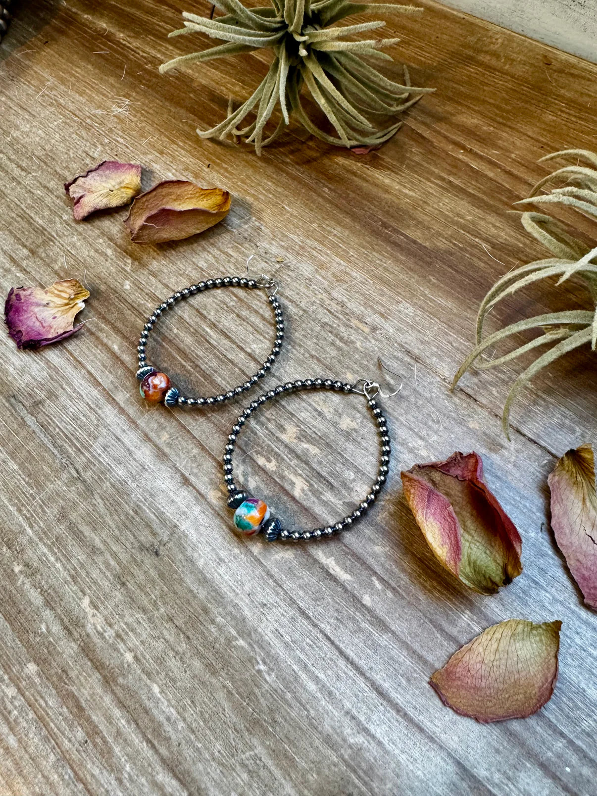 Smaller Sterling Silver Pearls
Hoops with Mohave