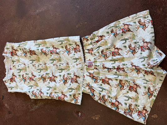 Howdy Hanny Cactus Cowgirl Short Set