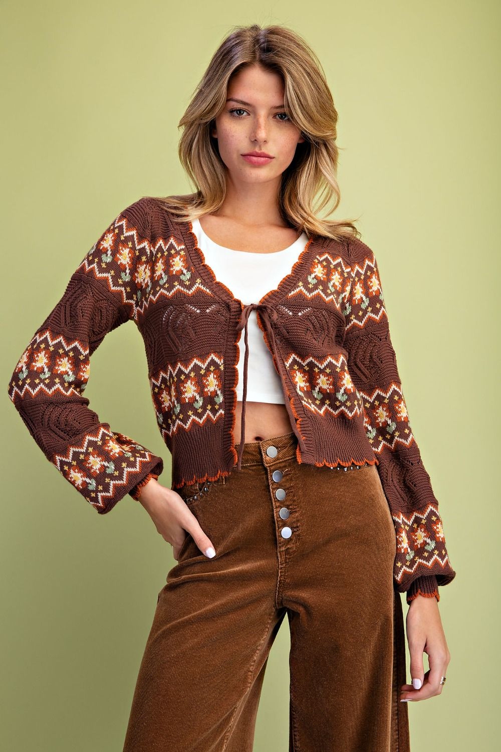 MULTI COLOR THREAD KNIT OPEN SWEATER