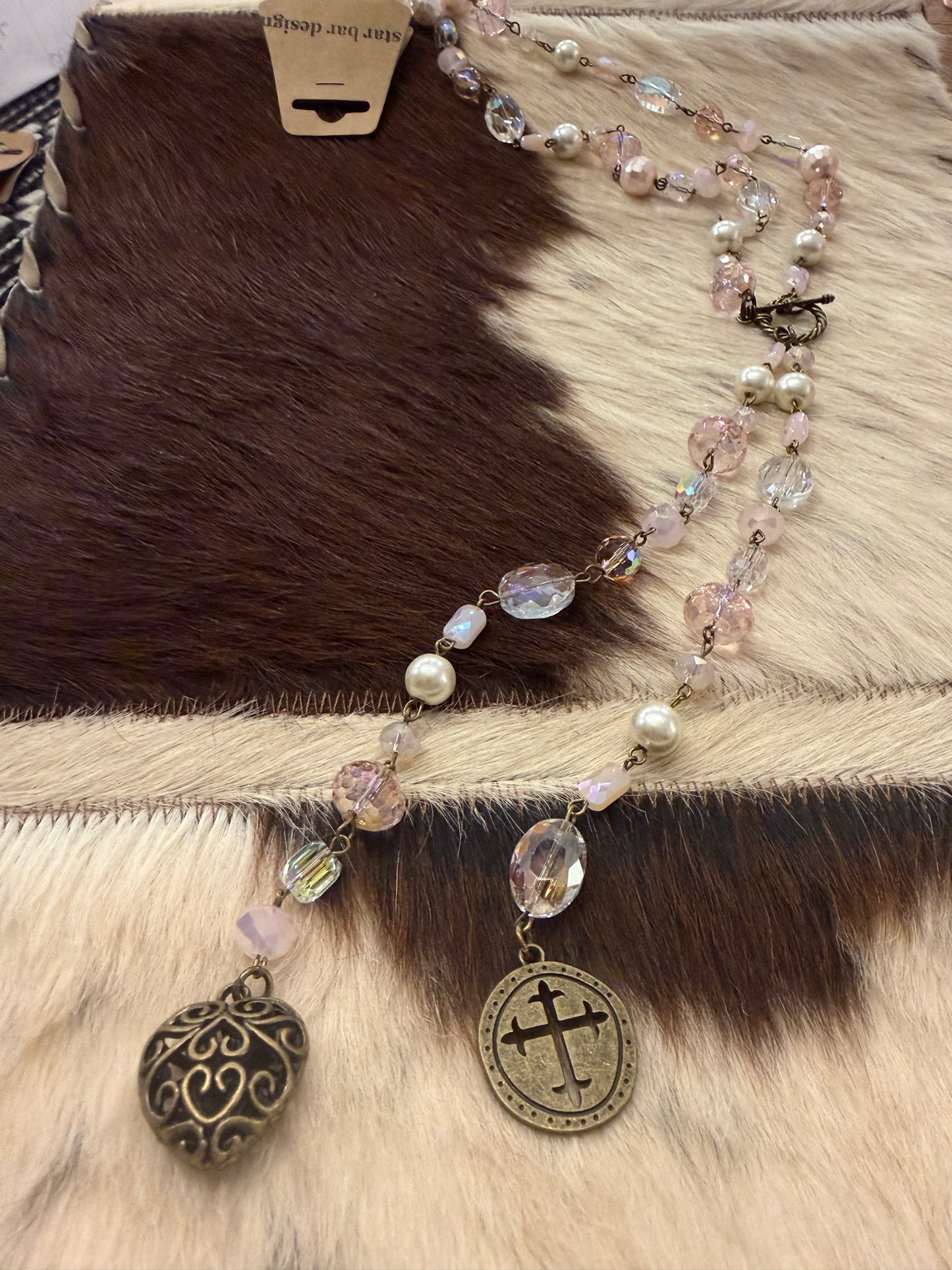 Pink Crystal Long Necklace
