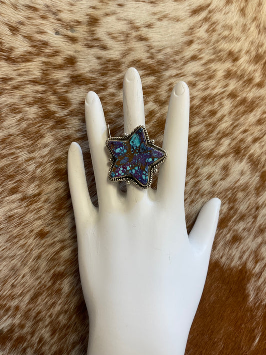 STERLING TURQUOISE STAR RINGS