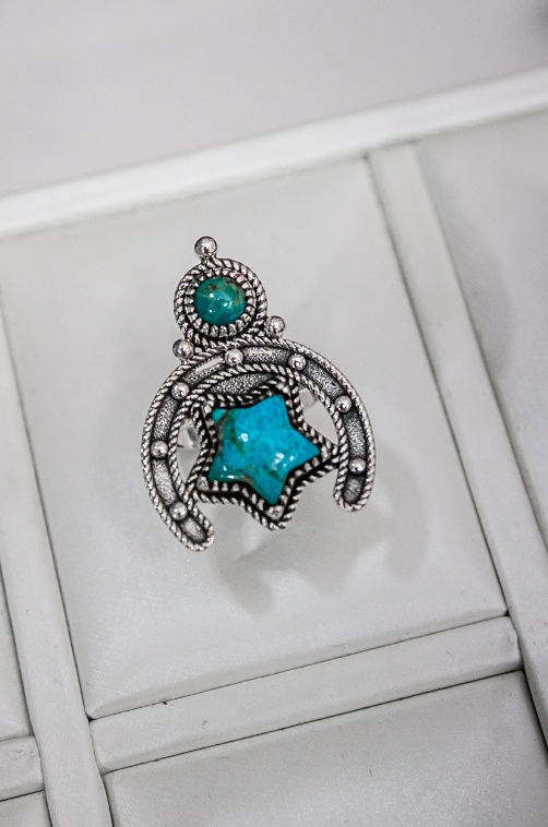 Lucky Star Horseshoe Ring