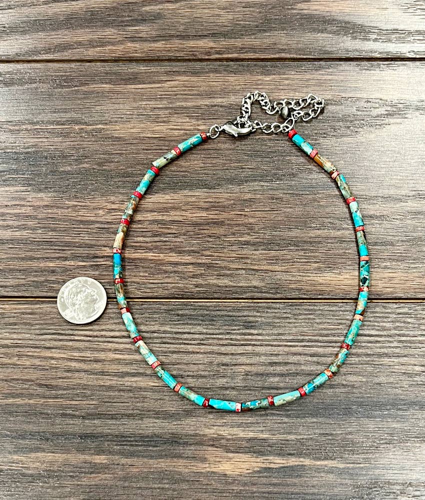 Bartlett Handmade Cylindrical Gemstone Necklace