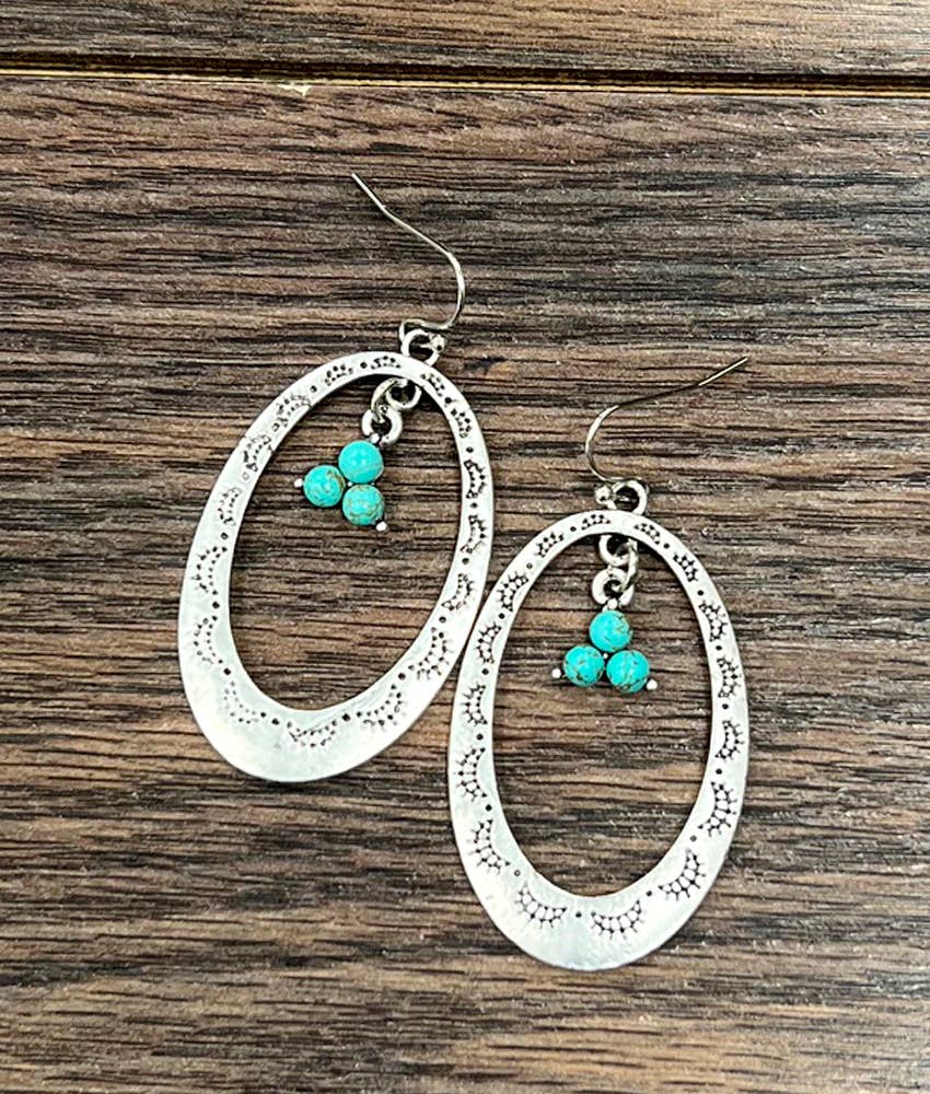 725709, Concho Turquoise Dangle Earrings