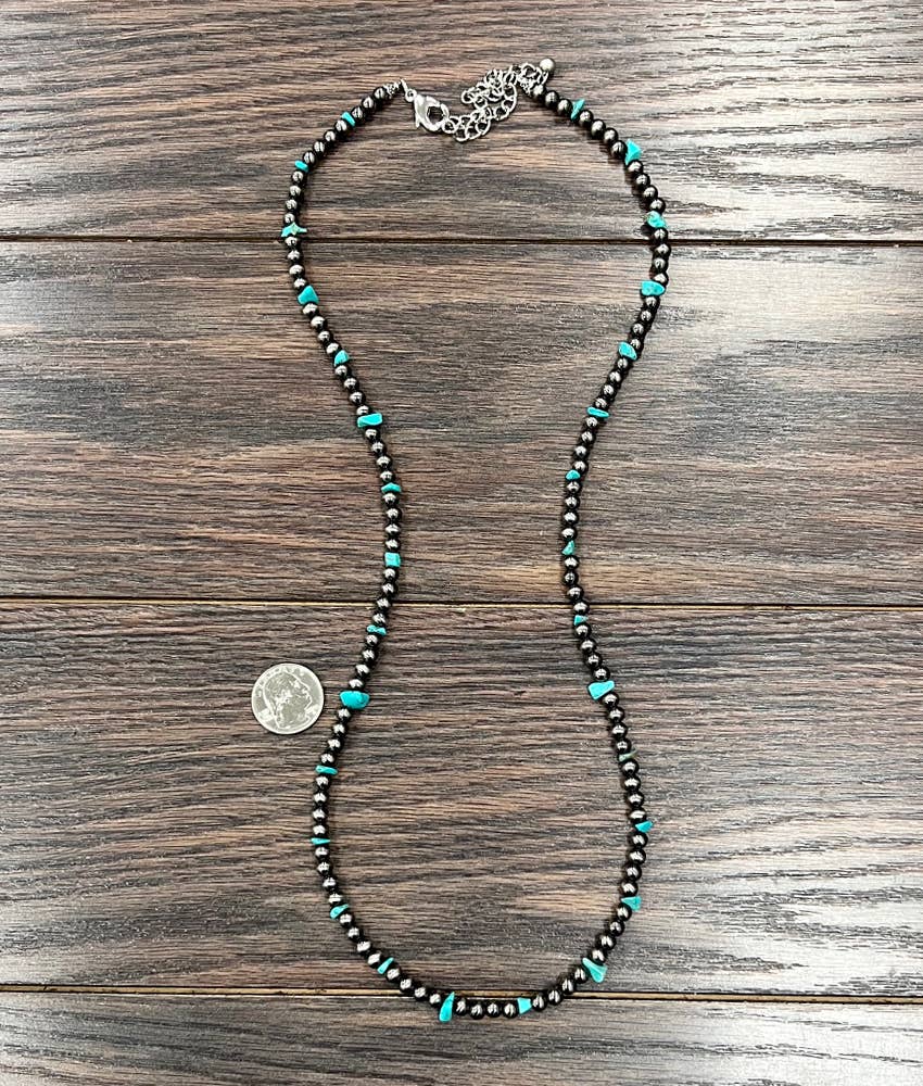 Pamela Handmade Polish Navajo Turquoise Necklace