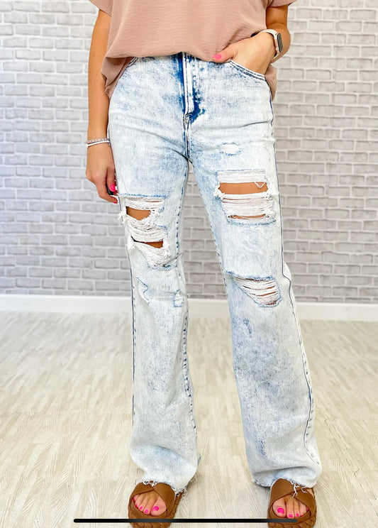 Risen Acid Light High Rise Long Inseam