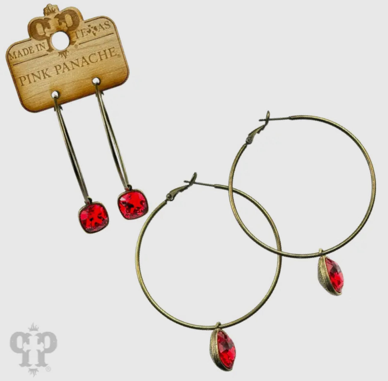 Austrian Square Crystal Hoop
Earring, 12mm